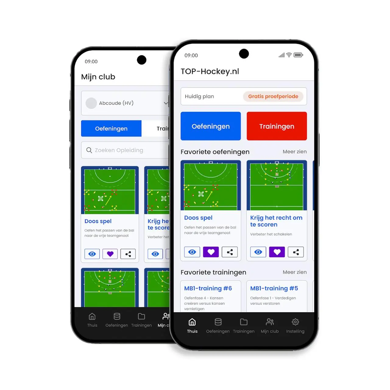De ios en android app van de website top-hockey