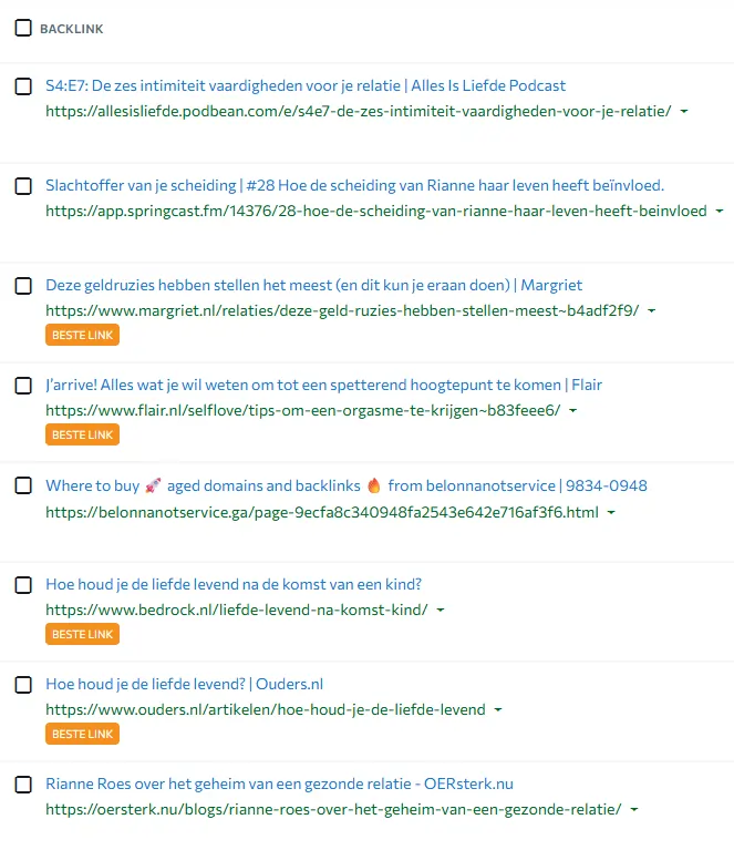 Backlinks op samen alleen