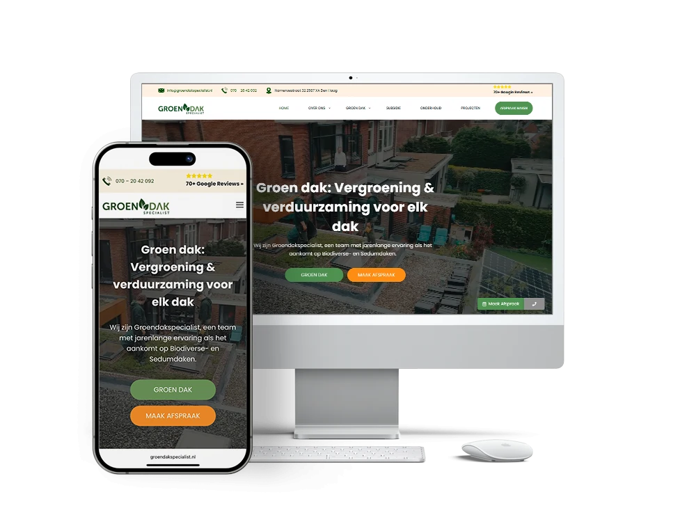 Groendakspecialist mobiel desktop website
