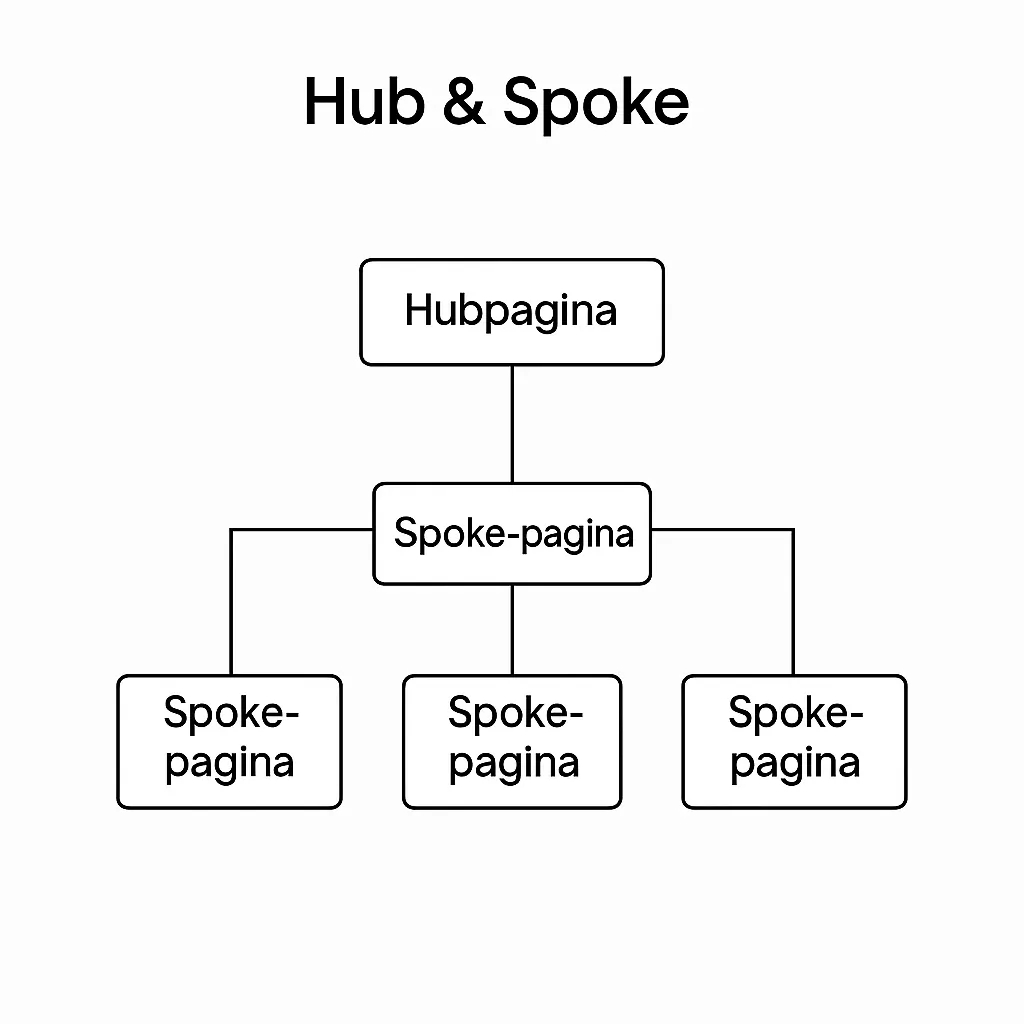Interne linkstructuur hub en spoke